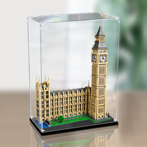 适用乐高10253伦敦大本钟亚克力展示盒积木模型收纳盒透明防尘罩