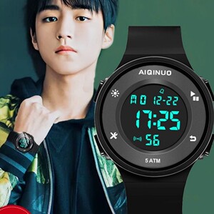 王俊凯同款手表男士青少年运动手表男帅气冷夜光防水电子表女