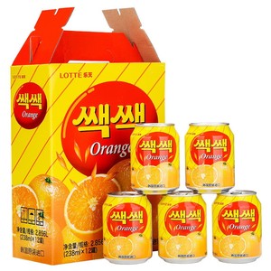 韩国进口乐天橙汁238ml夏季饮品饮料水果汁蔬菜汁易拉罐