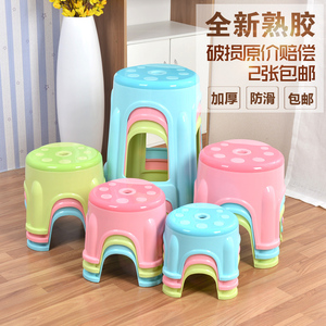 儿童塑料凳子成人家用加厚小椅子餐桌矮凳现代简约胶凳方板凳登子