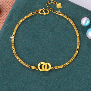 hairgole/海碧姿5g黄金手链女足金999环环相扣手镯手环纯金饰品