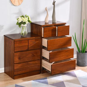 实木简约抽屉式五斗柜宽60cm卧室床头柜80高加厚特大号多层储物柜