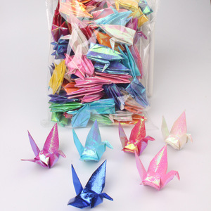 10厘米珠光千纸鹤折纸成品100只婚庆橱窗生日聚会布置用品装饰品