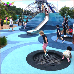 户外埋地面蹦床儿童乐园游乐场设备反弹跳床圆形不锈钢滑梯攀爬网