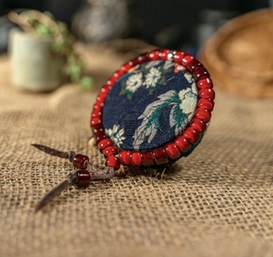 日本goros琉璃珠 本命年枣红色转运珠手链 情侣款国潮手绳手串