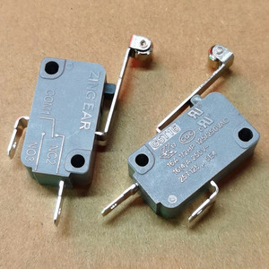 zing ear常闭2脚g5t16-2b银触点行程限位微动开关带长轮柄16a250v