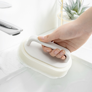 短柄浴缸刷家用卫生间浴室灶台瓷砖清洁擦洗漱台面带手柄海绵刷子