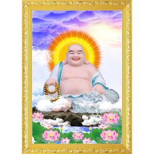 弥勒佛 弥勒菩萨 笑佛 佛像画像挂画 客厅书房装饰画 可带实木框