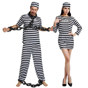 万圣节成人囚服囚犯衣服男女儿童监狱表演舞台剧演出道具犯人服装