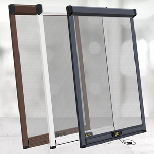 隐形纱窗伸缩推拉式卷帘定制卫生间铝合金抗风上下防蚊纱窗网自装