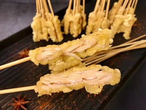 手把小酥肉串鸡肉串裹粉肉串网红小吃油炸烧烤铁板火锅整件1000串