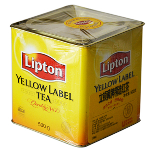 立顿进口红茶lipton立顿小黄罐红茶500g克散碎茶立顿黄牌精选红茶