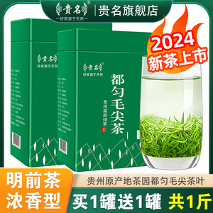 贵州都匀毛尖茶叶2024新茶特级云雾绿茶明前春茶浓香型散装共500g