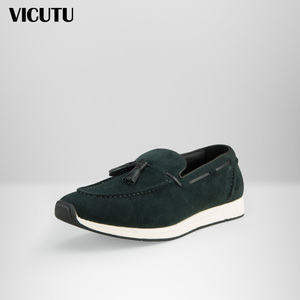 vicutu/威可多男士皮鞋牛皮革乐福鞋慢跑鞋休闲透气增高皮