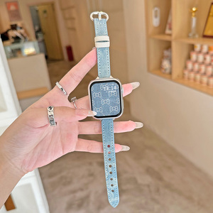 【复古牛仔】适用苹果iWatchs9表带新款牛仔帆布appleWatch se/Ultra2手表带男女创意个性苹果手表s8s7s6腕带