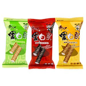 旺旺旺仔黑白配夹心卷多口味饼干约15包年货休闲儿童零食散装