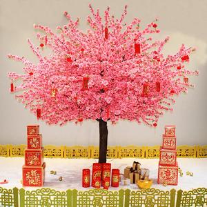 仿真桃花树大型假桃树商场装饰树新年祈福红包许愿树新年装饰摆件