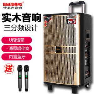 特美声qx20广场舞音响12/15寸移动大功率三分频户外拉杆直播音箱