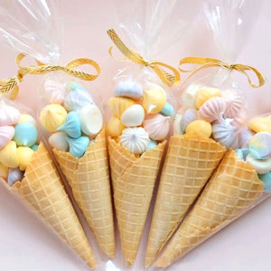 蛋白糖包装袋一次性雪糕三角马林糖冰淇淋袋网红彩虹马琳糖透明袋