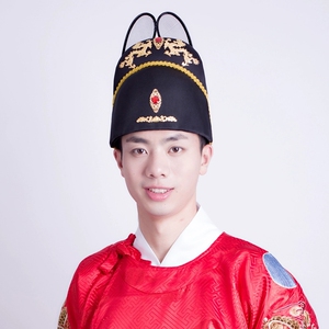 冠官帽乌纱帽明朝飞鱼服汉服帽子男女汉服新郎圆领袍配饰龙袍皇帝
