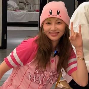 抖音痞幼同款针织帽女秋冬星之卡比毛线帽创意保暖可爱套头粉色帽