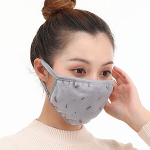 加厚宽可水洗囗罩棉布口罩大人女时尚女士普通纯棉易呼吸防寒口罩