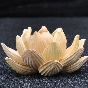 桃木莲花摆件花瓣挂件实木雕刻车挂配饰配件家居工艺品客厅装饰品