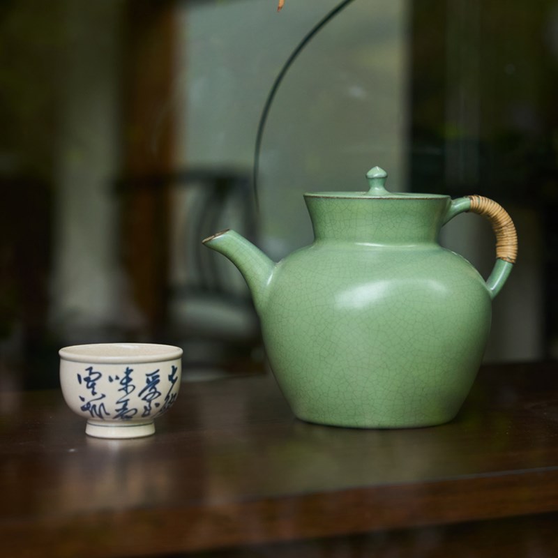 梵山堂千山翠煮茶壶家用大容量老岩泥福融陶瓷烧水壶单个开片可养