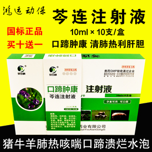 兽药芩连注射液兽用口蹄肿康猪牛羊清肺热咳喘利肝胆口蹄溃烂水泡