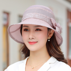 中老年人太阳帽妈妈时尚遮阳帽子春秋夏季女士40岁渔夫帽便携凉帽
