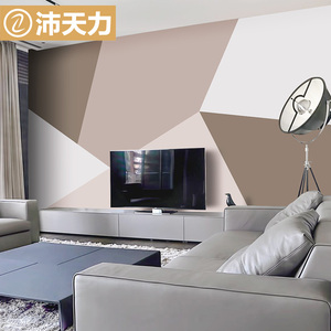 电视背景墙定制壁画北欧客厅卧室墙纸几何色块装饰壁纸无缝墙布