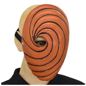 火影忍者面具宇智波带土阿飞面罩斑晓乳胶头套万圣节搞怪道具mask