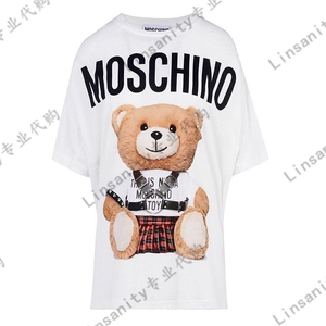 欧洲代购moschino 莫斯奇诺工具熊小熊短袖t恤情纯棉 包税