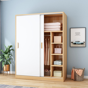 ikea宜家推拉门衣柜家用卧室小户型出租房屋专用实木简易柜子简约