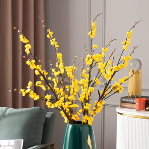 黄金腊梅仿真花落地插花