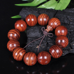 玄同赞比亚黄花梨手串斑马木佛珠精工小孔2.0时尚流行男女款手链