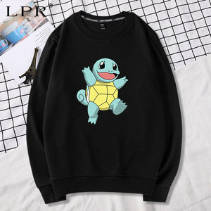 2020秋季精灵宝可梦联名男士圆领卫衣潮流ins日系纯棉杰尼龟上衣