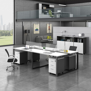 100人付款天猫职员办公桌椅组合工位公司单排简易公工作位电脑桌4人6