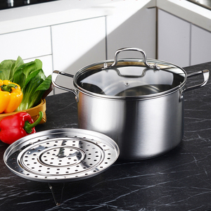 思钢 燃气电磁炉多用途不锈钢蒸锅汤锅