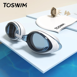 TOSWIM泳镜防水防雾高清近视带度数男女专业儿童游泳眼镜泳帽套装