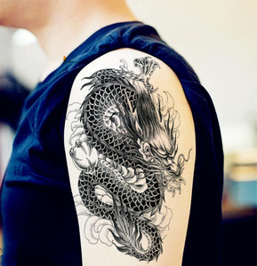 青龙苍龙纹身贴纸防水男女款持久胸背龙图腾苏州艺龙花臂刺青贴