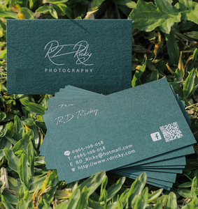 意大利墨绿ins风名片letterpress凸版烫金高档名片贺卡感谢卡咭片