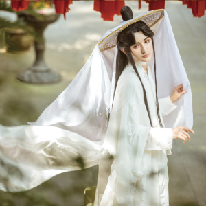 谢怜cos服谢怜cos谢怜素衣天官赐福cos服谢怜斗笠