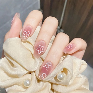 显白立体腮红镂空花朵美甲贴片假指甲可拆卸穿戴成品甲片