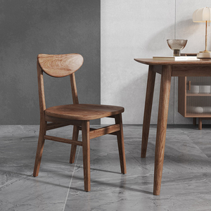 北欧实木家用餐椅现代简约餐厅靠背白蜡木椅子酒店洽谈原木薯片椅