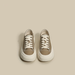 【奈斯希希】厚底奶茶色帆布鞋女夏款2022年新款ins潮小白鞋板鞋