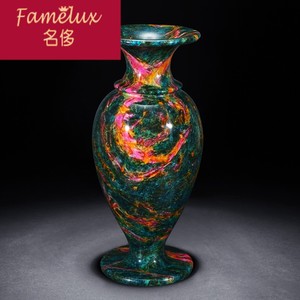 新款台湾七彩玉花瓶摆件 七彩玉石花瓶商务送领导工艺礼品ch0729