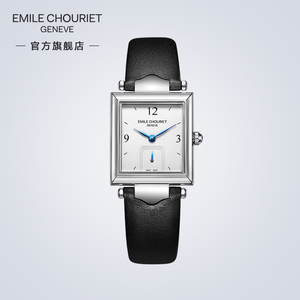 瑞士艾米龙emile chouriet官方正品净雅系列方壳真皮带石英手表女