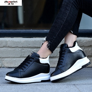 加绒内增高8cm女土休闲枪色厚底些现在流行的爱走路yundx运动鞋子