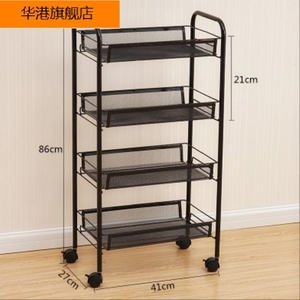 不锈钢厨房置物架三层推车